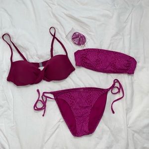 Mix and match pink target bikinis size small tops and size medium bottoms.